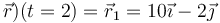 \vec{r})(t=2)=\vec{r}_1=10\vec{\imath}-2\vec{\jmath}