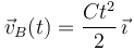 \vec{v}_B(t)=\displaystyle\frac{Ct^2}{2}\,\vec{\imath}
