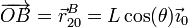 \overrightarrow{OB}=\vec{r}^B_{20}=L\cos(\theta)\vec{\imath}_0