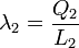 \lambda_2 = \frac{Q_2}{L_2}