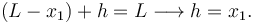 
(L-x_1) + h = L \longrightarrow h = x_1.
