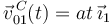 \vec{v}^{\, C}_{01}(t)=at\,\vec{\imath}_1\,