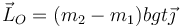 \vec{L}_O = (m_2-m_1)bgt\vec{\jmath}