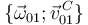 \{\vec{\omega}_{01}; \vec{v}^{\, C}_{01}\}\,