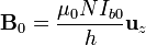 \mathbf{B}_0=\frac{\mu_0NI_{b0}}{h}\mathbf{u}_z