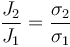 \frac{J_2}{J_1}=\frac{\sigma_2}{\sigma_1}