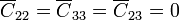 \overline{C}_{22}=\overline{C}_{33}=\overline{C}_{23}=0