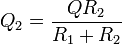 Q_2 = \frac{QR_2}{R_1+R_2}