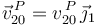 \vec{v}^{\, P}_{20}=v^{\, P}_{20}\,\vec{\jmath}_1
