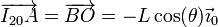 \overrightarrow{I_{20}A}=\overrightarrow{BO}=-L\cos(\theta)\vec{\imath}_0