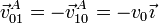 \vec{v}^A_{01} = -\vec{v}^A_{10}=-v_0\vec{\imath}