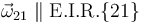 \,\vec{\omega}_{21}\parallel\mathrm{E.I.R.}\{21\}\!\!