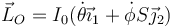 \vec{L}_O=I_0(\dot{\theta}\vec{\imath}_1+\dot{\phi}S\vec{\jmath}_2)