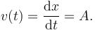 
v(t) = \dfrac{\mathrm{d}x}{\mathrm{d}t} = A.
