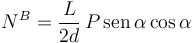 
N^B = \dfrac{L}{2d}\,P\,\mathrm{sen}\,\alpha\cos\alpha

