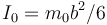 I_0=m_0 b^2/6\,