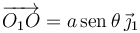  
\overrightarrow{O_1O}  = a\,\mathrm{sen}\,\theta\,\vec{\jmath}_1

