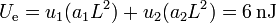 U_\mathrm{e}=u_1(a_1 L^2) + u_2(a_2L^2) = 6\,\mathrm{nJ}