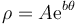 \rho = A \mathrm{e}^{b \theta}\,