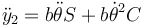 \ddot{y}_2=b\ddot{\theta}S+b\dot{\theta}^2C