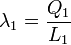 \lambda_1 = \frac{Q_1}{L_1}