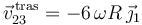 \vec{v}^{\, \mathrm{tras}}_{23}=-6\,\omega R\,\vec{\jmath}_1 \,