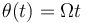 \theta(t) = \Omega t\,