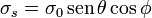 \sigma_s=\sigma_0\,\operatorname{sen}\,\theta\cos\phi