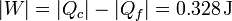 |W| = |Q_c|-|Q_f| = 0.328\,\mathrm{J}