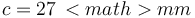 c=27\,<math>mm