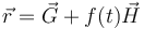 \vec{r}=\vec{G}+f(t)\vec{H}