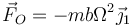 \vec{F}_O=-mb\Omega^2\vec{\jmath}_1