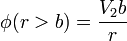 \phi(r>b) = \frac{V_2b}{r}