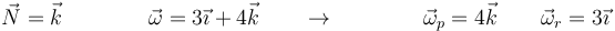 \vec{N}=\vec{k}\qquad\qquad\vec{\omega}= 3\vec{\imath}+4\vec{k}\qquad\rightarrow\qquad\qquad \vec{\omega}_p=4\vec{k}\qquad\vec{\omega}_r=3\vec{\imath}