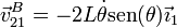 \vec{v}^B_{21}=-2L\dot{\theta}\mathrm{sen}(\theta)\vec{\imath}_1