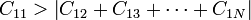 C_{11} > \left|C_{12}+C_{13}+\cdots+C_{1N}\right|