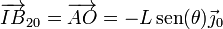 \overrightarrow{IB}_{20}=\overrightarrow{AO}=-L\,\mathrm{sen}(\theta)\vec{\jmath}_0