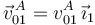 \vec{v}^{\, A}_{01}=v^{A}_{01}\,\vec{\imath}_1\,