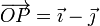 \overrightarrow{OP}=\vec{\imath}-\vec{\jmath}