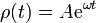 \rho(t) =A\mathrm{e}^{\omega t}\,