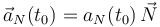 \vec{a}_N(t_0)=a_N(t_0)\!\ \vec{N}