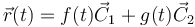 \vec{r}(t)=f(t)\vec{C}_1+g(t)\vec{C}_2