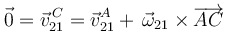 \vec{0}=\vec{v}^{\, C}_{21}=\vec{v}^A_{21}+\,\vec{\omega}_{21}\times\overrightarrow{AC}