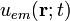 \ u_{em}(\mathbf{r};t)