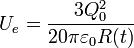 U_e = \frac{3Q_0^2}{20\pi\varepsilon_0 R(t)}