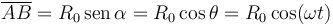 
\overline{AB} = R_0\,\mathrm{sen}\,\alpha = R_0\cos\theta = R_0\cos(\omega t)
