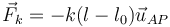 
\vec{F}_{k} = -k(l-l_0)\vec{u}_{AP}
