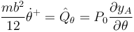 \frac{mb^2}{12}\dot{\theta}^+=\hat{Q}_\theta=P_0\frac{\partial y_A}{\partial \theta}