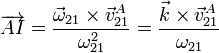 \overrightarrow{AI}=\frac{\vec{\omega}_{21}\times\vec{v}^A_{21}}{\omega_{21}^2}=\frac{\vec{k}\times\vec{v}^A_{21}}{\omega_{21}}