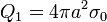 Q_1 = 4\pi a^2 \sigma_0\,